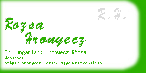 rozsa hronyecz business card